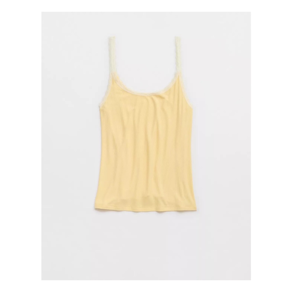 Aerie Yellow Lace Trim Women's Top